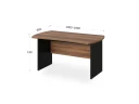 BRL RB003-180х85 Стол симметричный 1800х850х740 Орех Вармия/Черный