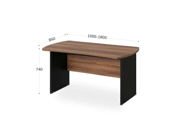 Стол симметричный 1800х850х740 RB003-180х85 Орех Вармия/Черный