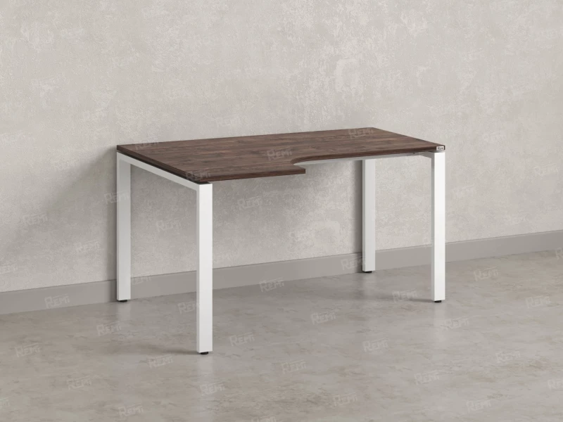 Стол угловой, П-опора, левый 1800x700/900x750, RM053-18x7-9 Дуб Апрельский шоколад/Белый