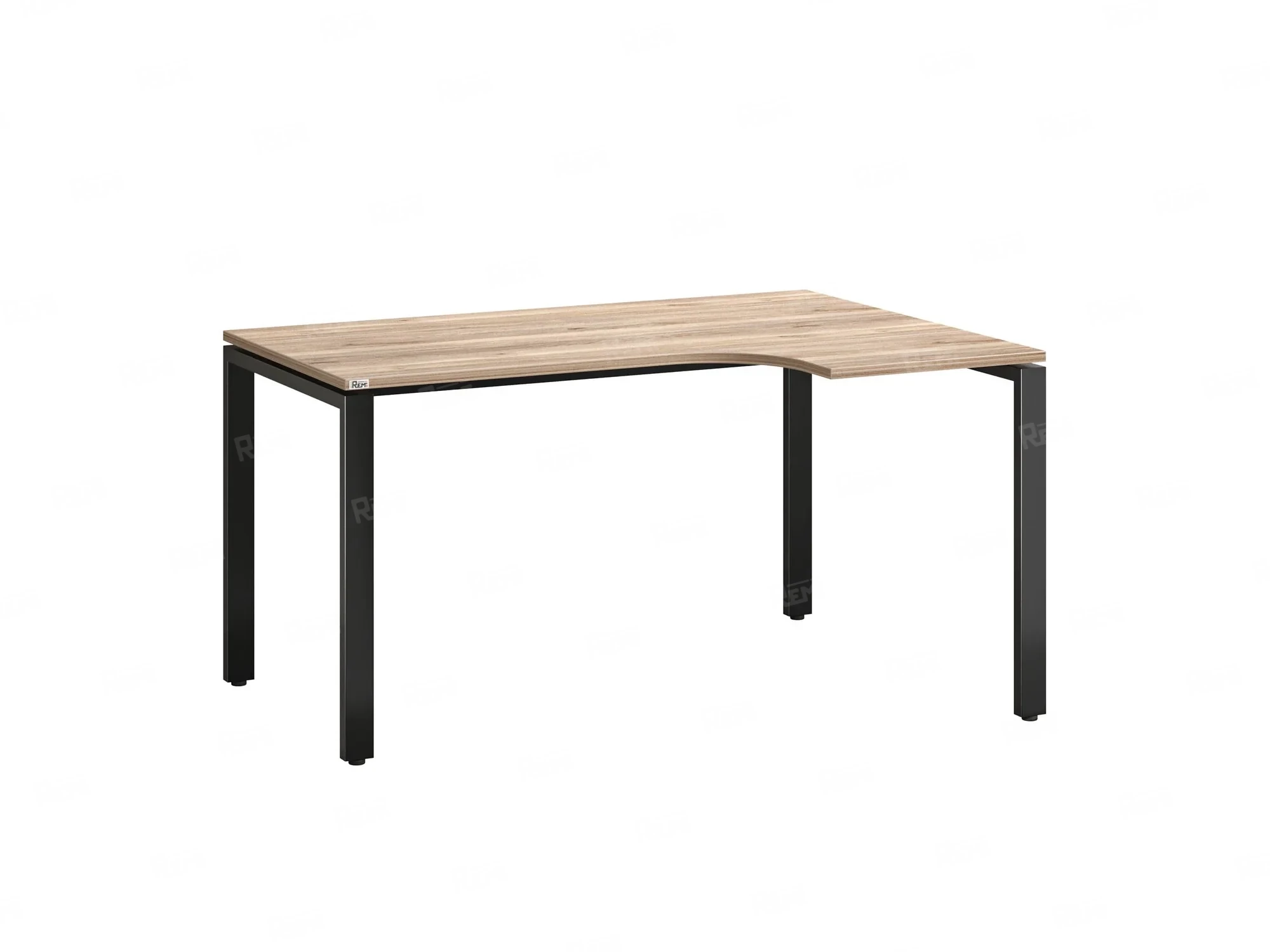 Стол угловой, П-опора, правый 1800x800/1000x750, RM052-18x8-10 Дуб Маувелла/Черный