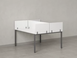 Бенч-система, 2 рабочих места, 5 ЛДСП экранов 1600x1400x750 RM165-4-16x14 Белый/Серый
