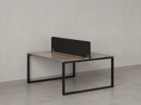 Бенч-система, 2 рабочих места, с одним тканевым экраном 1000x1400x750 RM169-1-10x14 Дуб Маувелла/Черный