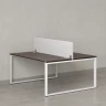 Бенч-система, 2 рабочих места, с одним тканевым экраном 1400x1600x750 RM169-1-14x16 Дуб Апрельский шоколад/Белый