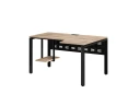 Стол угловой, экран металл, П-опора, правый 1400x800/1000x750, RM058-14x8-10 Дуб Маувелла/Черный