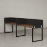 Бенч-система в 1 ряд, 2 рабочих места 5 тканевых экранов 2700x800x750 RM168-1-27x8 Дуб Юстус/Черный