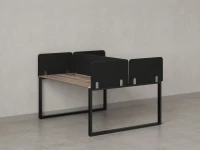 Бенч-система, 2 рабочих места, 5 тканевых экранов 1600x1600x750 RM169-3-16x16 Дуб Маувелла/Черный