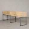 Бенч-система в 1 ряд, 2 рабочих места 5 ЛДСП экранов 2700x700x750 RM168-2-27x7 Вяз Швейцарский светлый/Серый