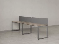Бенч-система в 1 ряд, 2 рабочих места 2 тканевых экранов 2400x800x750 RM168-3-24x8 Дуб Маувелла/Серый
