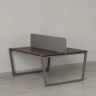 Бенч-система, 2 рабочих места, с одним тканевым экраном 1400x1600x750 RM172-1-14x16 Дуб Апрельский шоколад/Серый