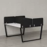 Бенч-система, 2 рабочих места, 5 тканевых экранов 1200x1600x750 RM172-3-12x16 Белый/Черный