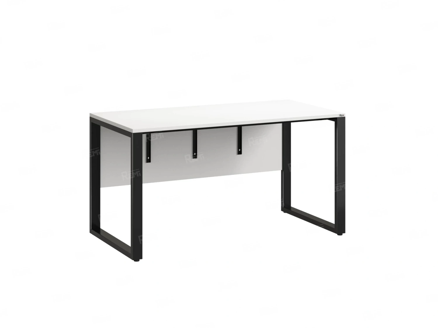 Стол прямой на О-образных опорах, экран ЛДСП 1000x700x750 RM006-10x7 Белый/Черный
