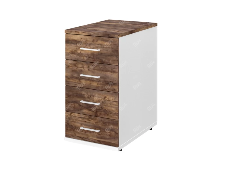 Тумба 4 ящика 400x600x750 RTD038 Таксония шоколадная/Белый
