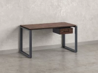 Стол прямой с подвесной тумбой, О-опора 2000x700x750 RM036-20x7 Дуб Апрельский шоколад/Серый