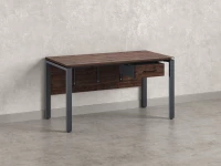 Стол прямой, подвесная тумба, ЛДСП экран, П-опора 1600x600x750 RM030-16x6 Дуб Апрельский шоколад/Серый