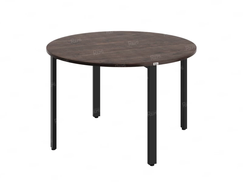 Круглый стол на П-образных опорах 1200x1200x750 RM186-12x12 Дуб Апрельский шоколад/Черный