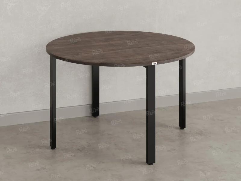 Круглый стол на П-образных опорах 1200x1200x750 RM186-12x12 Дуб Апрельский шоколад/Черный