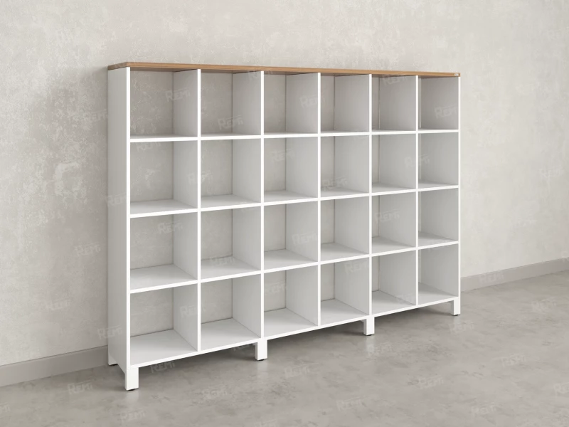 Стеллаж, 24 ячейки 2250х370х1620 RM141-225x37 Дуб Юстус/Белый