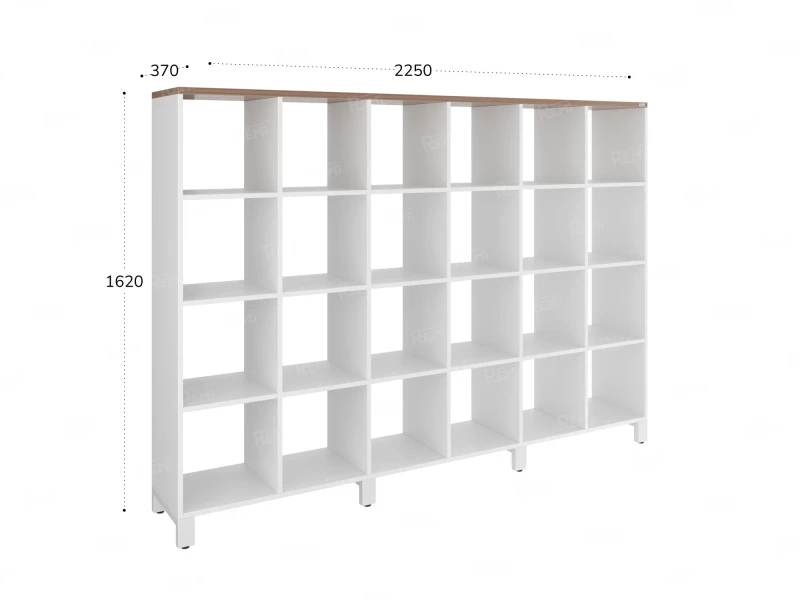 Стеллаж, 24 ячейки 2250х370х1620 RM141-225x37 Дуб Юстус/Белый