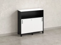 Шкаф-купе низкий, 2 полки с надстройкой 1200x420x1200 RM126-120x42 Белый/Черный