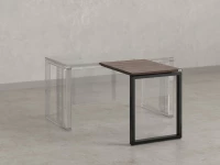 Брифинг прямой, с парящей столешнецей, на О-образном каркасе 900x800x750 RM072-9x8 Дуб Апрельский шоколад/Черный