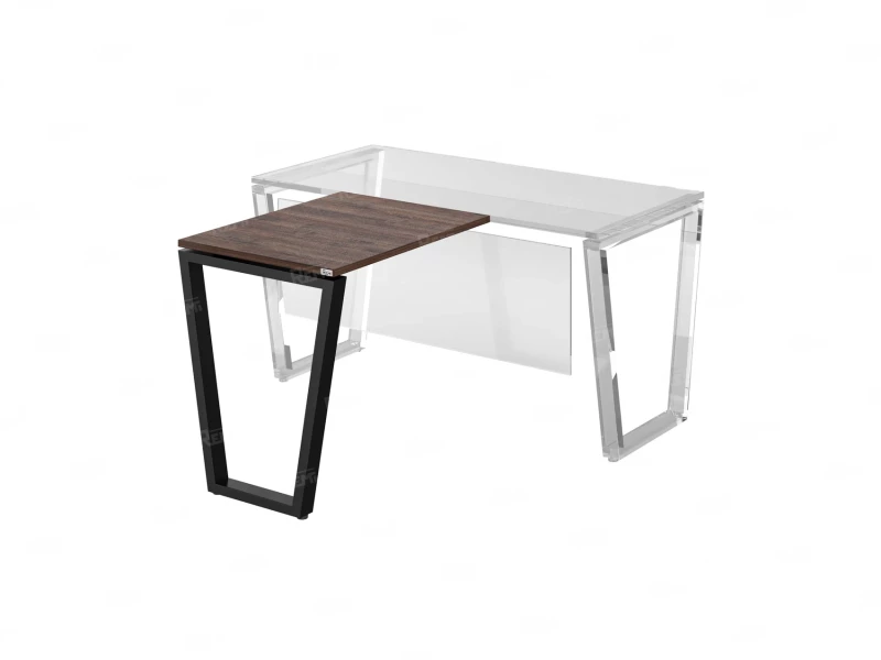 Брифинг прямой, с парящей столешнецей, на U-образном каркасе 1600x800x750 RM074-16x8 Дуб Апрельский шоколад/Черный