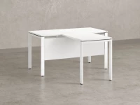 Стол с брифингом с парящей столешницей на П-образных опорах с экраном ЛДСП RM043-12x7 1200x1900x750 Белый/Белый