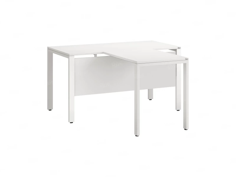 Стол с брифингом на П-образных опорах с экраном ЛДСП RM044-16x6 1600x2200x750 Белый/Белый