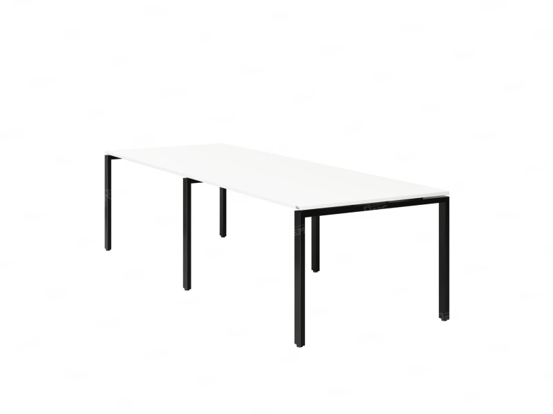 Cтол для переговоров, на П-образном каркасе 2500x1250x750 RM080-250x125 Белый/Черный