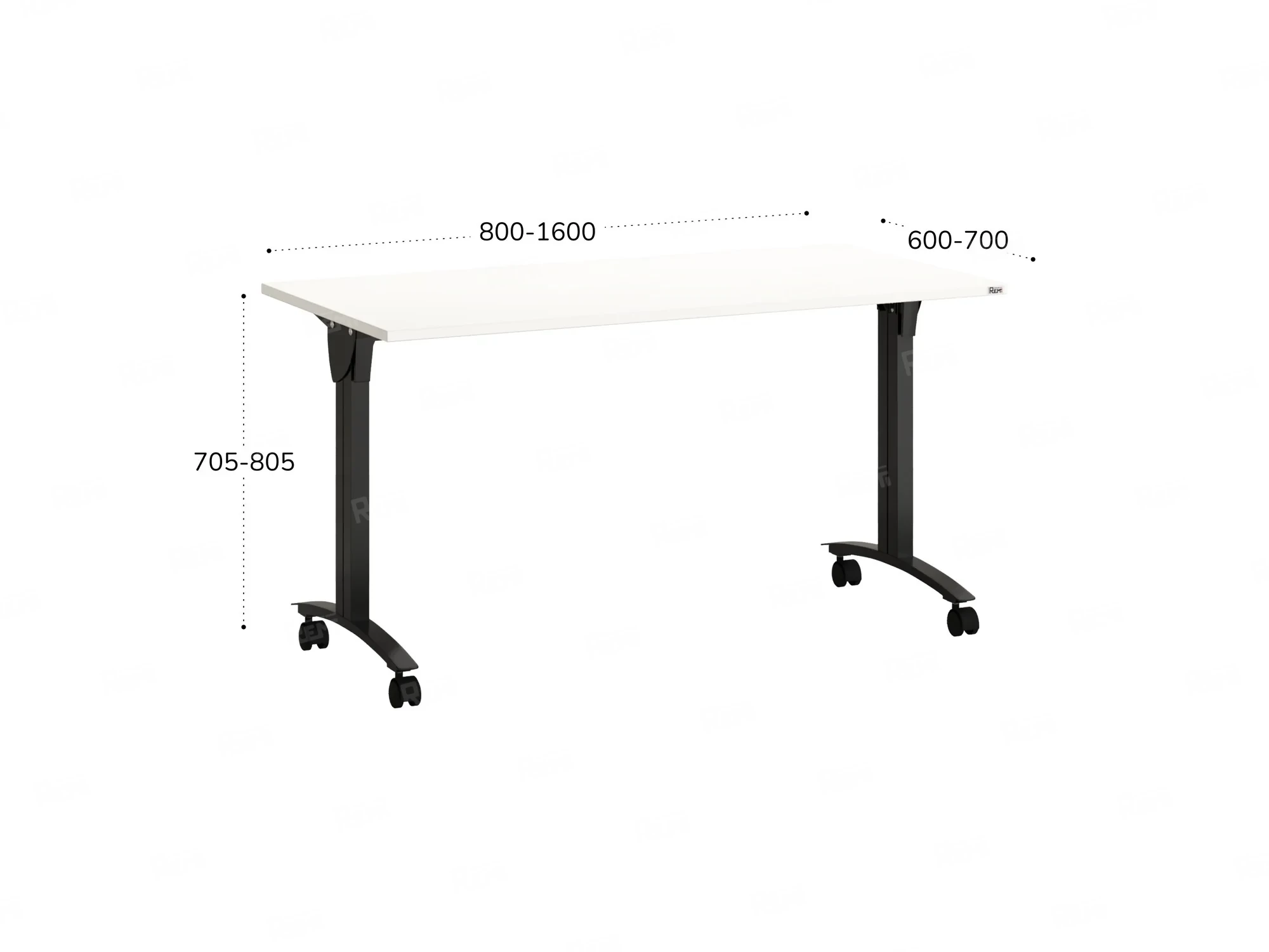 Стол складной, мобильный 1200x600x750 RM011-12x6 Белый/Черный