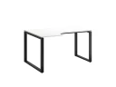 Стол угловой, О-опора, левый 1400x600/900x750, RM055-14x6-9 Белый/Черный