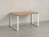 Стол угловой, О-опора, левый 1600x800/1000x750, RM055-16x8-10 Дуб Юстус/Белый