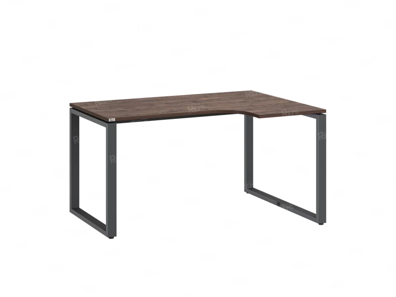 Стол угловой, О-опора, правый 1400x700/900x750, RM054-14x7-9 Дуб Апрельский шоколад/Серый