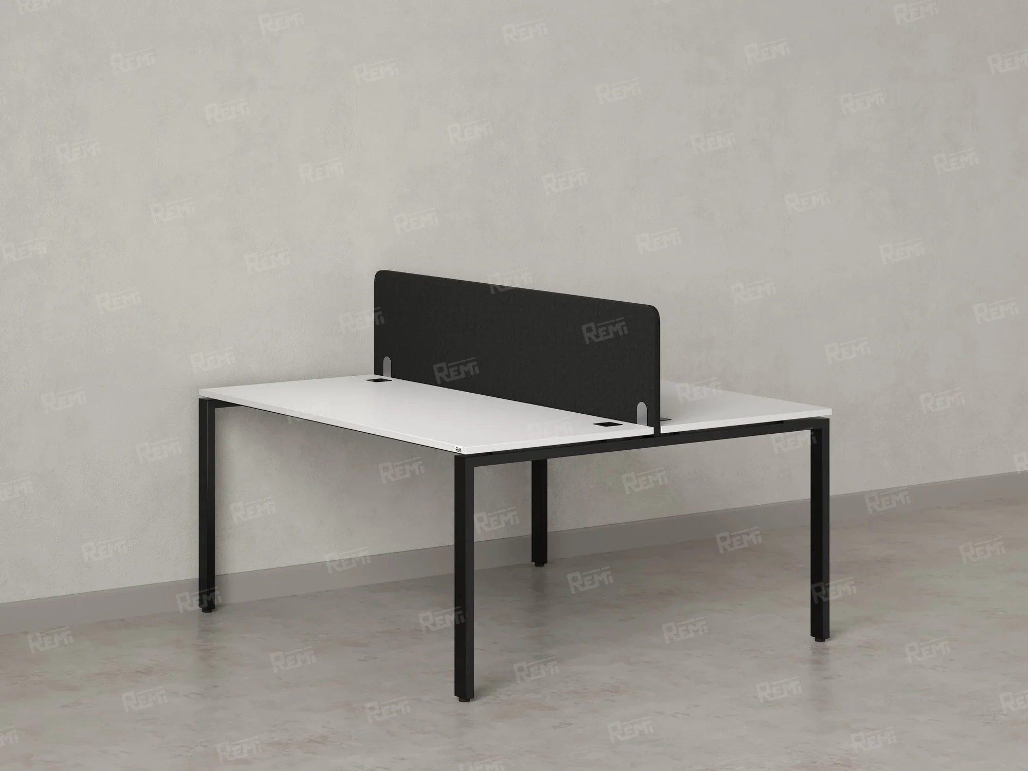 Бенч-система, 2 рабочих места, с одним тканевым экраном 1000x1200x750 RM165-1-10x12 Белый/Черный