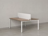 Бенч-система, 2 рабочих места, с одним тканевым экраном 1400x1200x750 RM165-1-14x12 Дуб Юстус/Белый