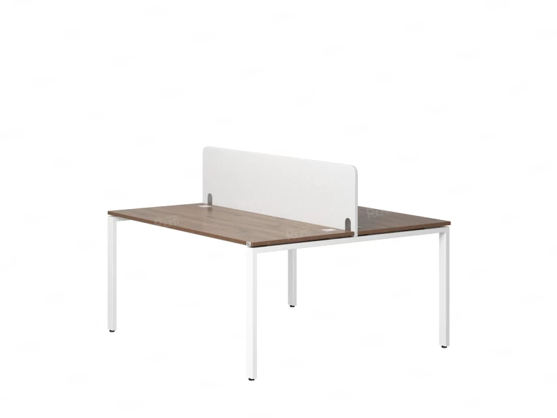 Бенч-система, 2 рабочих места, с одним тканевым экраном 1400x1200x750 RM165-1-14x12 Дуб Юстус/Белый