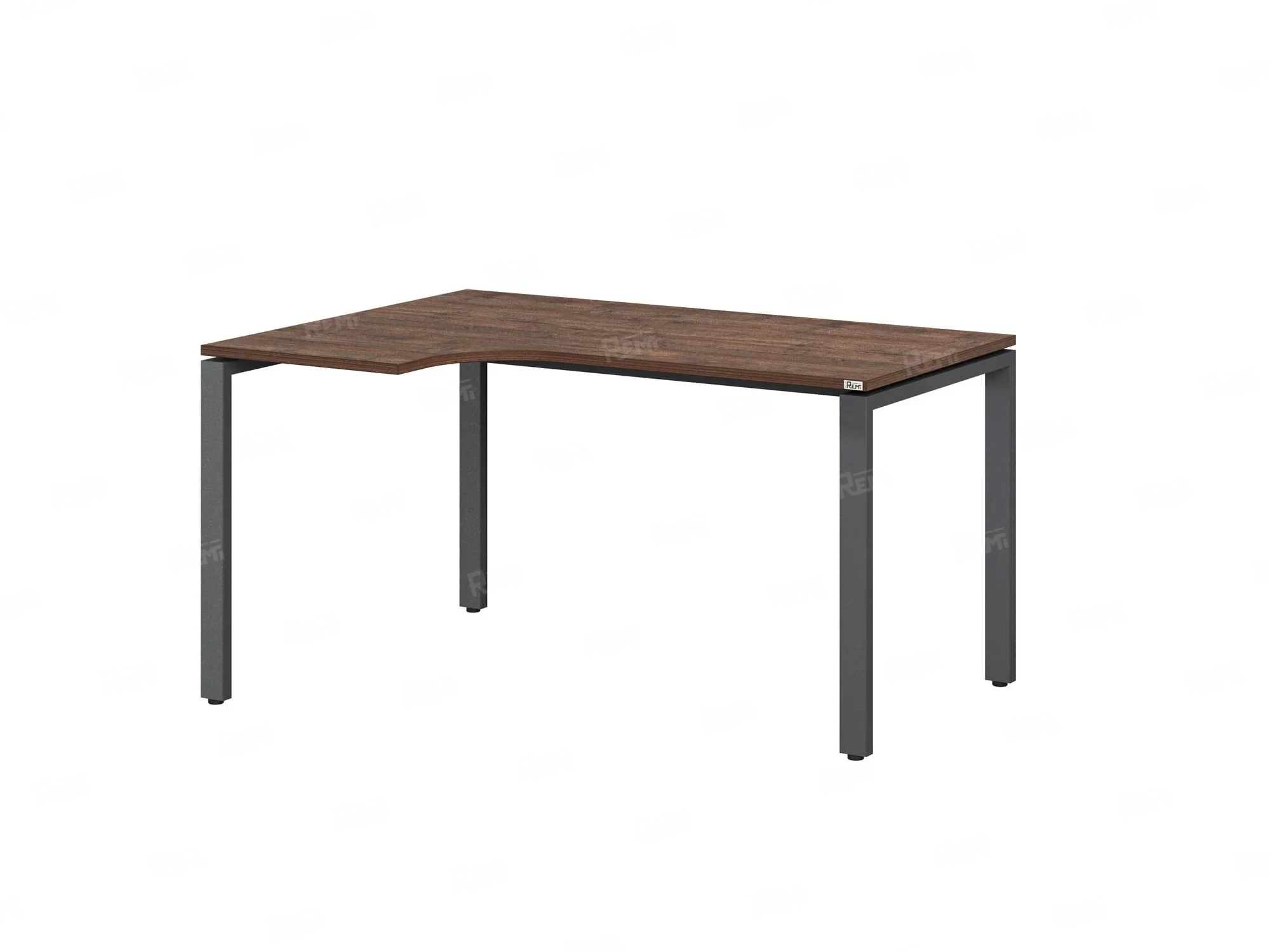 Стол угловой, П-опора, левый 1800x700/900x750, RM053-18x7-9 Дуб Апрельский шоколад/Серый