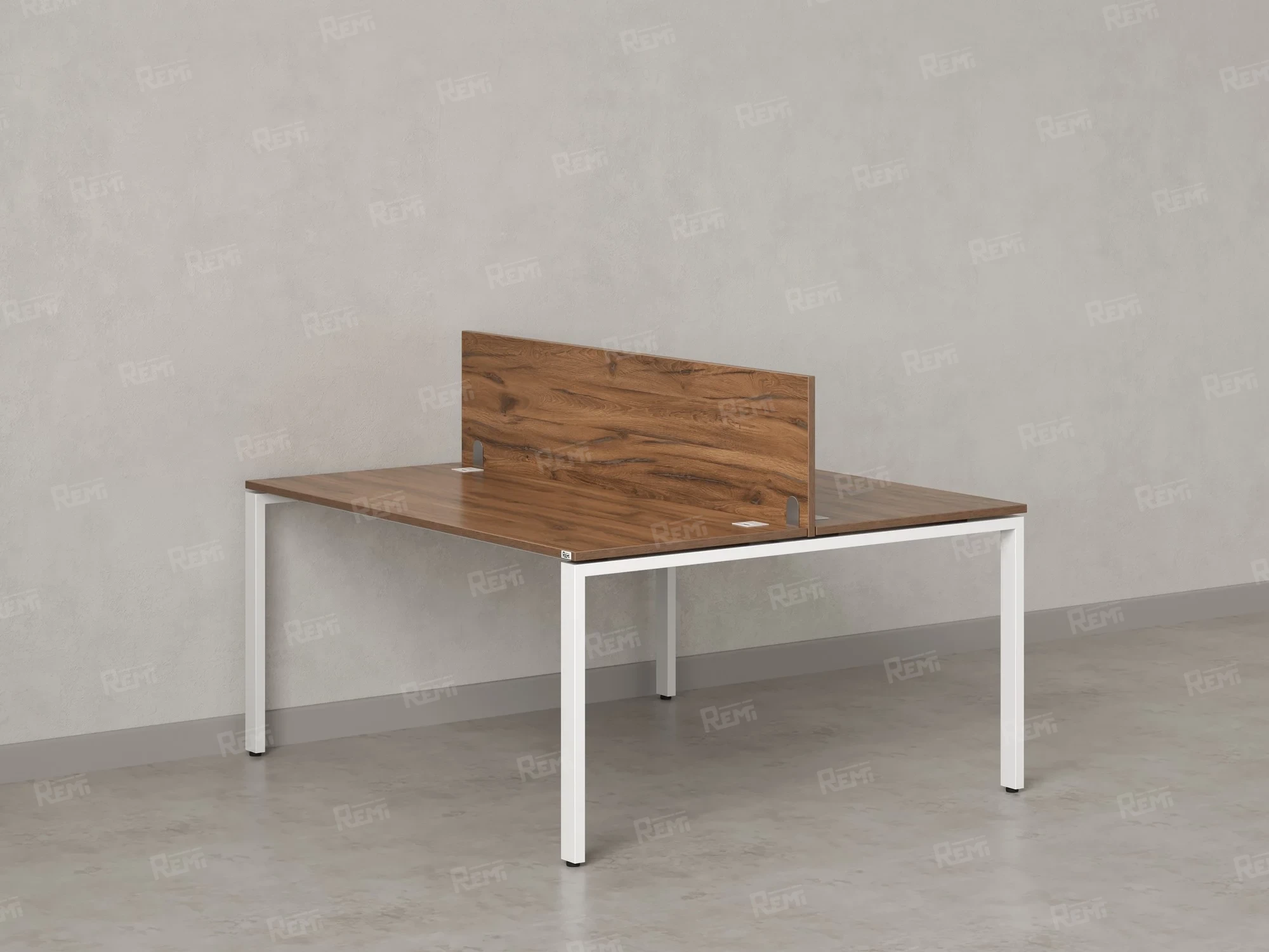 Бенч-система, 2 рабочих места, с одним экраном ЛДСП 1600x1600x750 RM165-2-16x16 Дуб Юстус/Белый