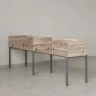 Бенч-система в 1 ряд, 2 рабочих места 5 ЛДСП экранов 2000x600x750 RM167-2-20x6 Дуб Маувелла/Серый