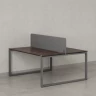 Бенч-система, 2 рабочих места, с одним тканевым экраном 1400x1600x750 RM169-1-14x16 Дуб Апрельский шоколад/Серый