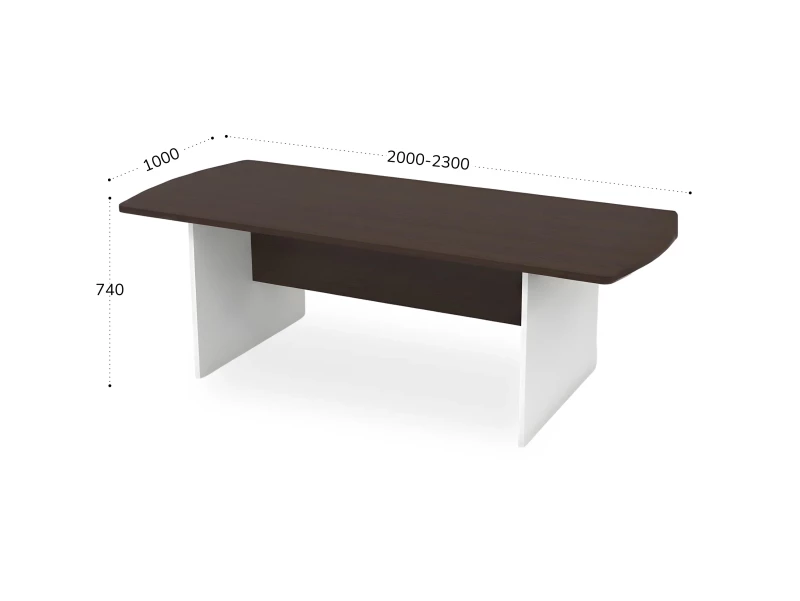 BRL RB009-200х100 Конференц-стол симметричный 2000х1000х740 Венге/Белый