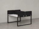 Бенч-система, 2 рабочих места, 5 тканевых экранов 1200x1600x750 RM169-3-12x16 Белый/Черный