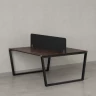 Бенч-система, 2 рабочих места, с одним тканевым экраном 1400x1600x750 RM172-1-14x16 Дуб Апрельский шоколад/Черный