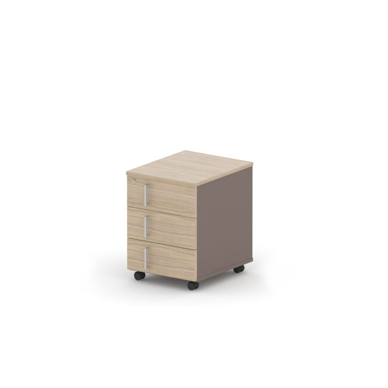 Тумба 3 ящика RAC019а, левая 40,8x50x55,7см Сосна Аланд/Серый камень, Серия Аккорд / Accord. Серия Аккорд / Accord. Серия Аккорд / Accord