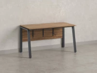 Стол прямой, Л-опора, экран ЛДСП,парящая стол-ца 1200x700x750 RM009-12x7 Дуб Юстус/Серый