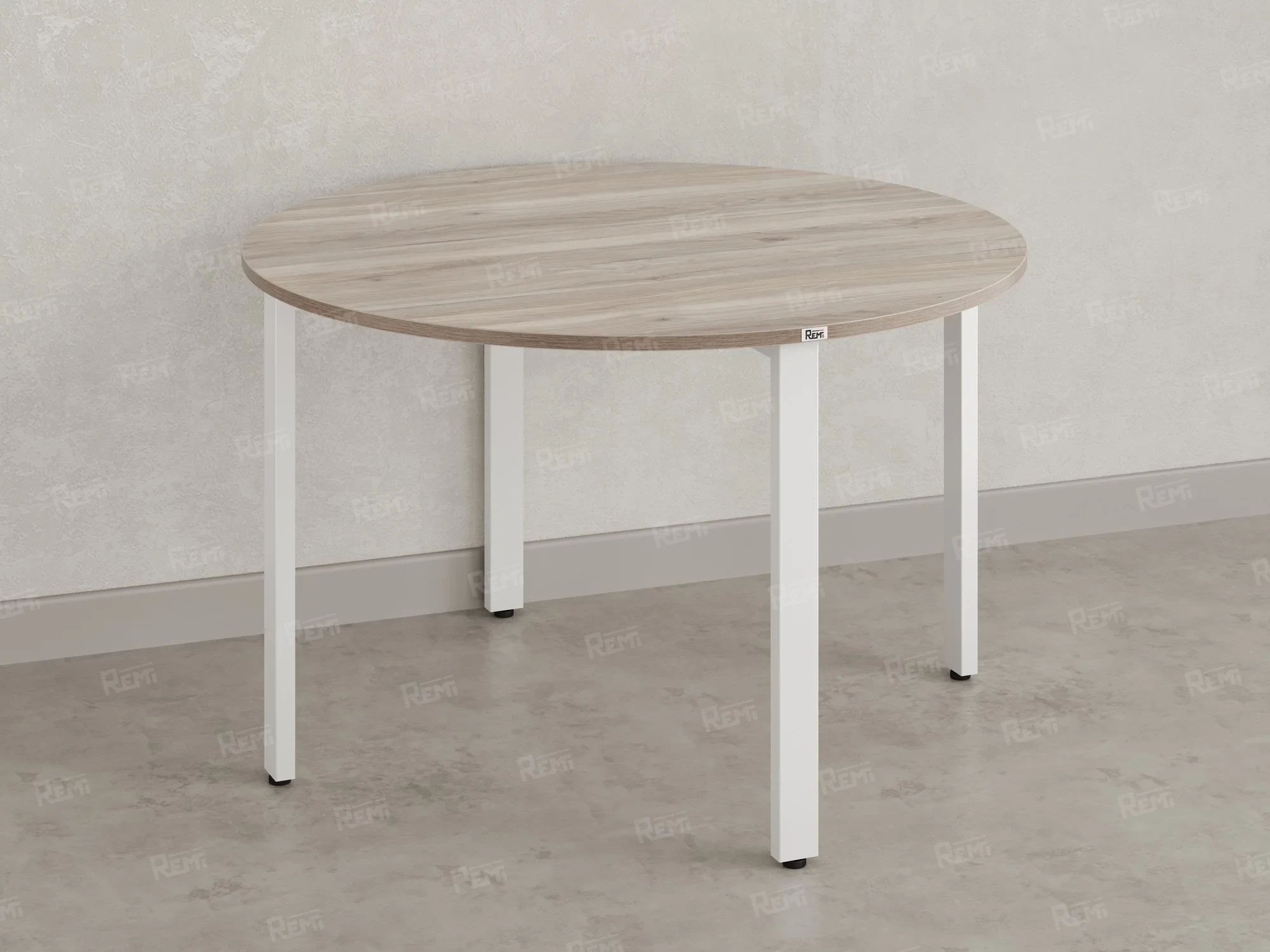 Круглый стол на П-образных опорах 1200x1200x750 RM186-12x12 Дуб Маувелла/Белый