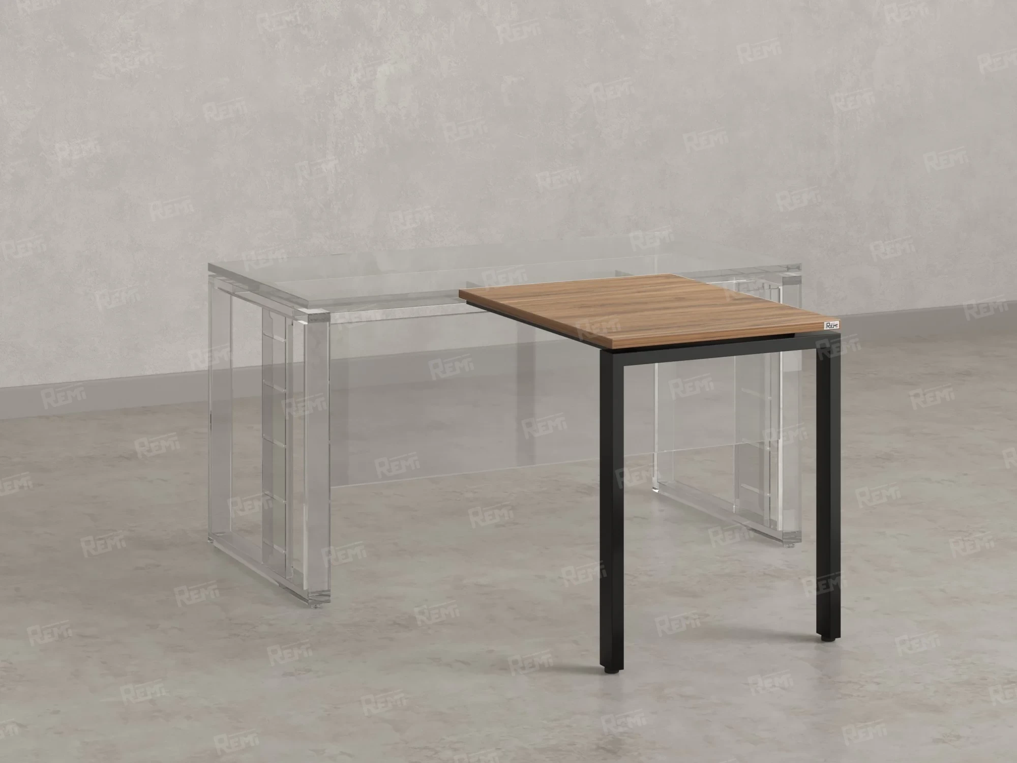 Брифинг прямой, с парящей столешнецей, на П-образном каркасе 1700x600x750 RM070-17x6 Юстус/Черный