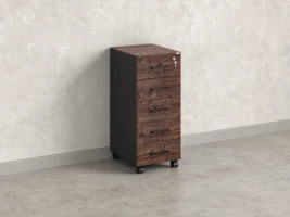 Тумба мобильная, 5 ящиков 400x500x960 RM122-40x50 Дуб Апрельский шоколад/Черный