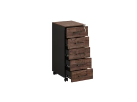 Тумба мобильная, 5 ящиков 400x500x960 RM122-40x50 Дуб Апрельский шоколад/Черный