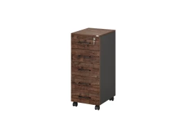 Тумба мобильная, 5 ящиков 400x500x960 RM122-40x50 Дуб Апрельский шоколад/Черный