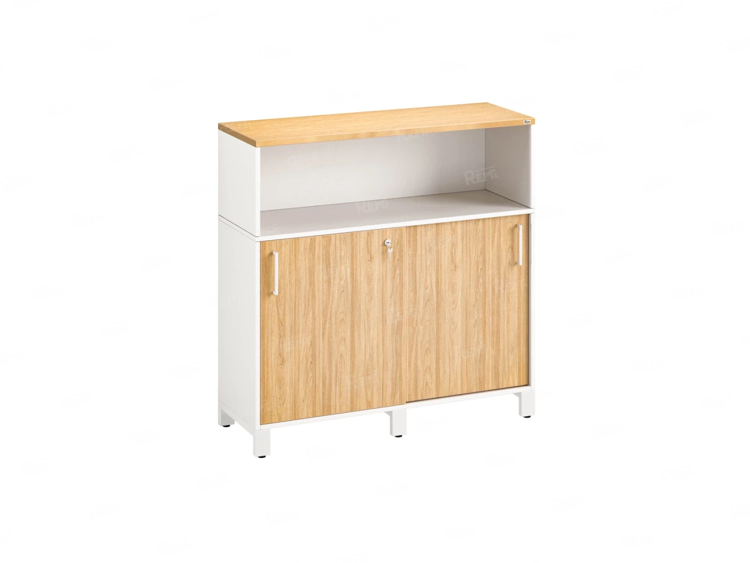 Шкаф-купе низкий, 2 полки с надстройкой 1200x420x1200 RM126-120x42 Вяз Швейцарский светлый/Белый